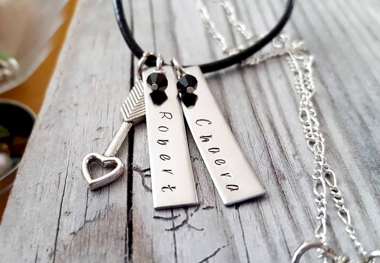 Couples Name Necklace Personalized